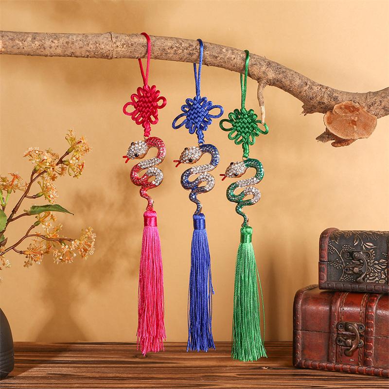 2025 год змеи китайский узел кисточка кулон для года змеи китайский праздник весны декор для дома автомобиль кулон