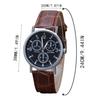 Мужские часы с тремя глазами, кварцевые часы, мужские часы с синим стеклянным ремешком