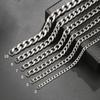 Stainless Steel Hip-Hop Cuban Chain, 3-10mm, Unisex Titanium Steel Sweater Chain
