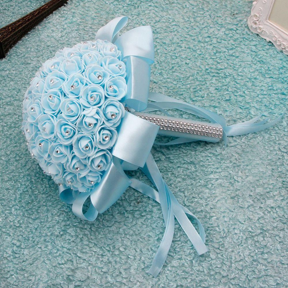 With Handle Engagement Home Decor Foam Roses Rose Bouquet Artificial Flower Bride Holding Flower