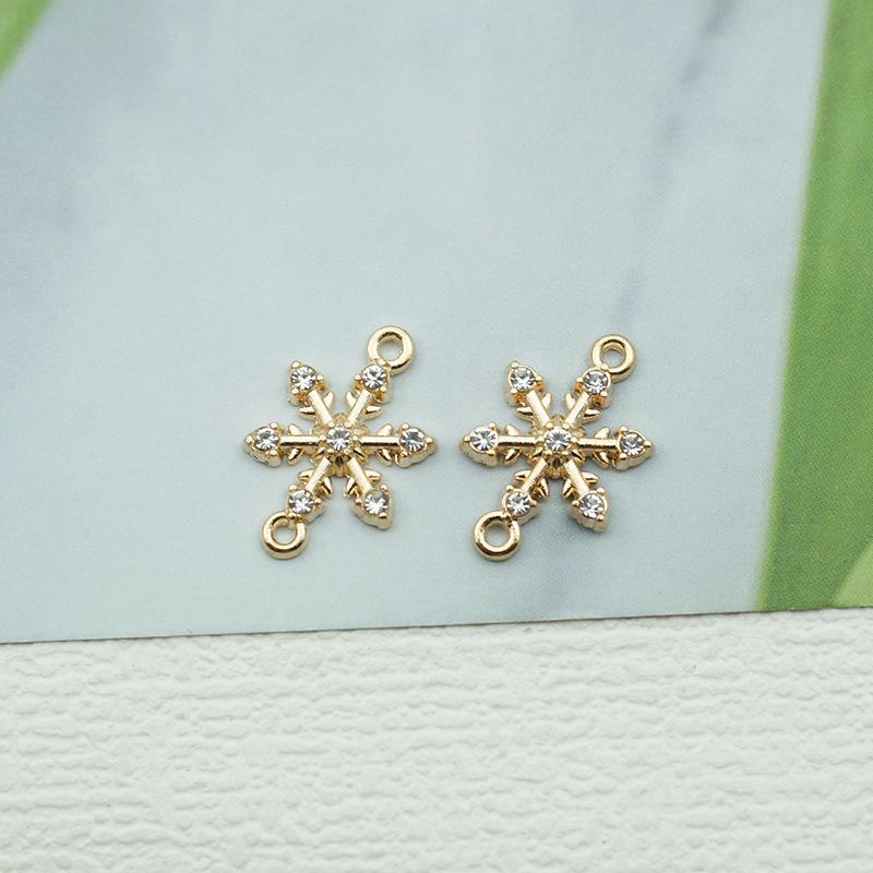 Подвеска-снежинка с бриллиантами и двумя отверстиями - высококачественный аксессуар из сплава своими руками