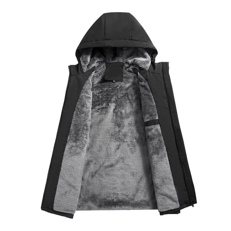 Мужская повседневная куртка с капюшоном на флисовой подкладке - Коллекция Осень/Зима 2025