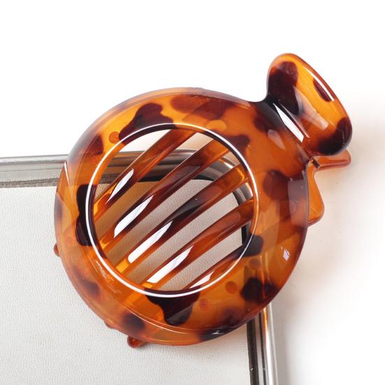 Женская заколка для волос круглая с противоскользящими зубцами, краб для волос, полый дизайн, зажим для волос на затылок, инструмент для укладки волос, аксессуары для волос