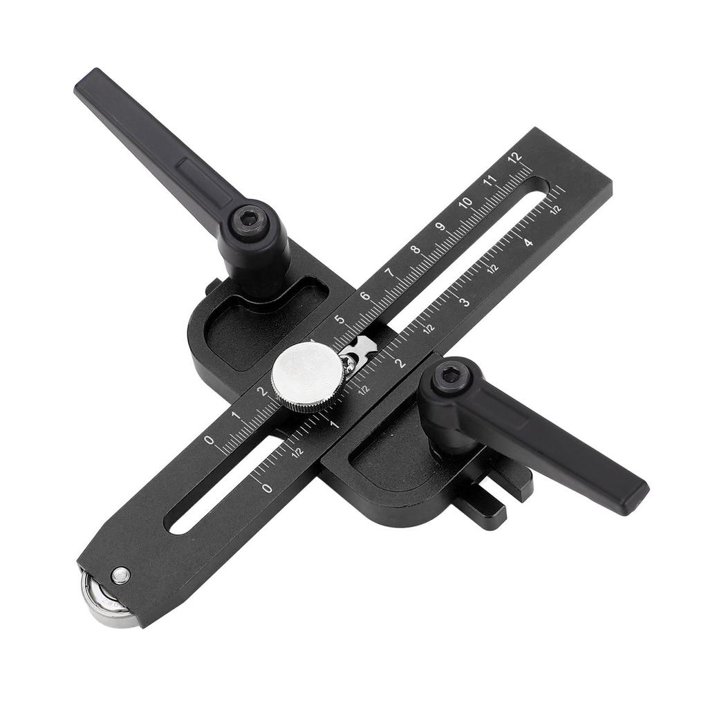 Table Saw Jig Guide with Roller Dual Scale Woodworking Thin Ripping Guide Locator Fits for 3 4x3 8 3 8x1 4 Inch T Slot