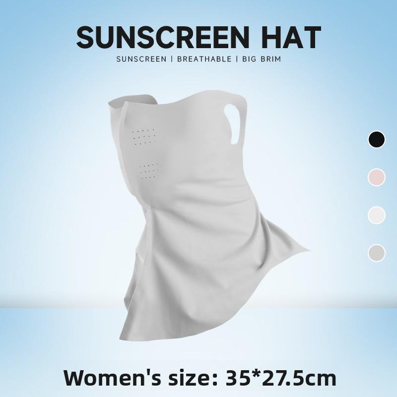 Ice silk sunscreen mask for women, UV protection mask with integrated neck protection, sunshade veil, cross-border outdoor cycling mask for men