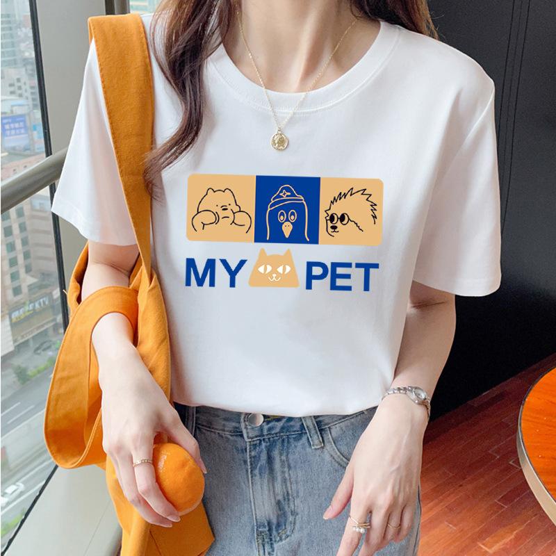 VEZFAA Женские модные повседневные летние весенние блузки и рубашки с круглым вырезом с короткими рукавами