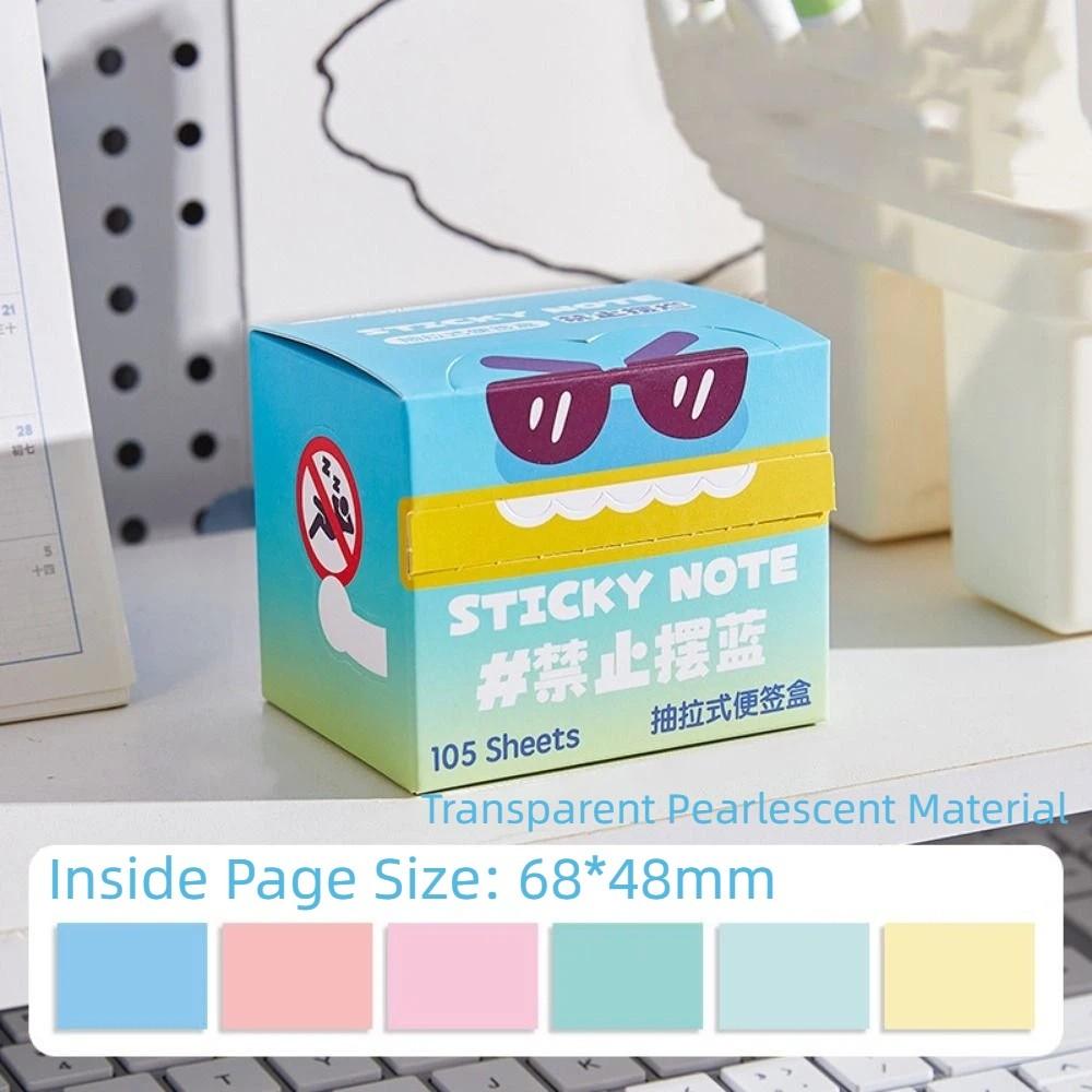 Creative Colorful Memo Pad Pearlescent Cartoon Notepads INS Pull-out Sticky Notes Office