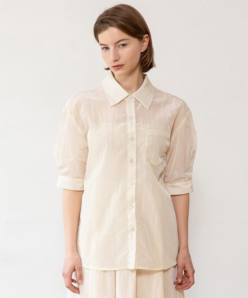 JMARKNEWYORK See-Through Blouse - Cream