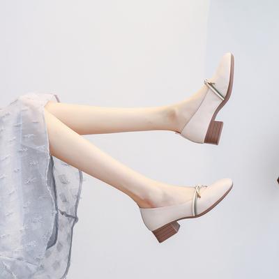 Весна и осень 2025 Новые туфли на среднем каблуке, Раннеосенние осенние туфли, Вечерние туфли для нежных женщин Мэри Джейн, Туфли для бабушки