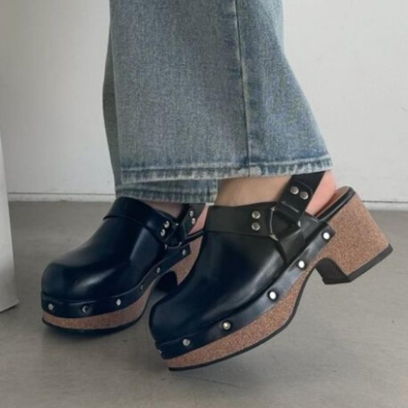 New ArrivalS Open Run Women S backleSS SandalS Thick Sole Round Toe Spring Wedge