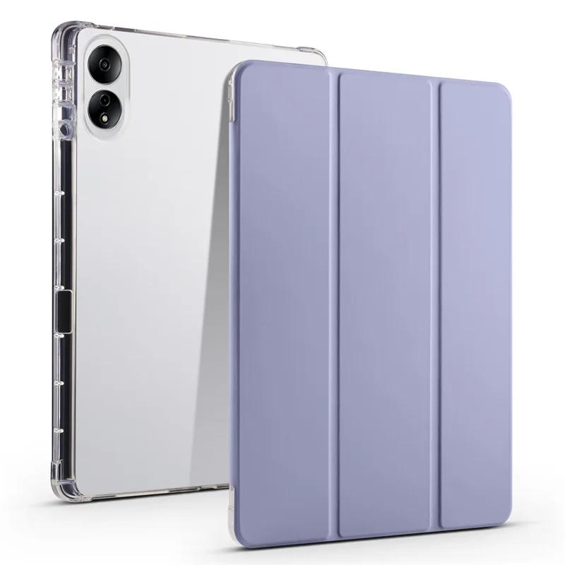 Кожаный чехол для Xiaomi Poco Pad Redmi Pad Pro 2024 12,1-дюймовый чехол-карандаш с откидной подставкой и мягкой задней крышкой из ТПУ с магнитным покрытием