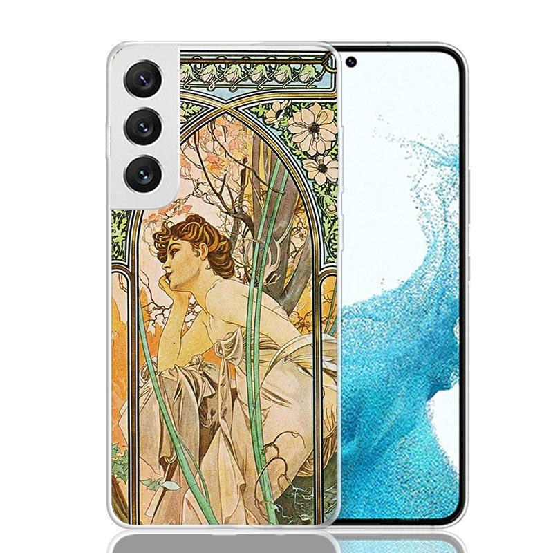 Alfons Mucha Primavera Case Phone Cover for Samsung Galaxy S24 S25 Ultra S23 Plus S22 + S21 S20 FE S10 S25Plus Trend Fundas S24