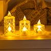 4Pcs Crystal Flameless Candle Lights LED Tealight Candles Battery-Operated Twinkling Light Fake Candles