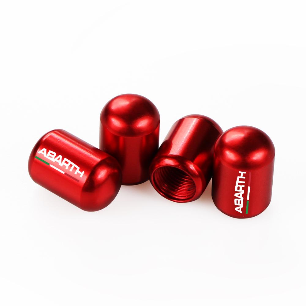 4PCS Car Wheel Tire Valve Caps Tyre Air Stems Cover For Fiat 500 Abarth Punto Panda Bravo Tipo Ducato 250 Argo Car Accessories
