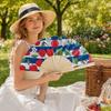 Wooden Handle Folding Hand Fan Lemon Print Hand Cranked Fan Lightweight Handheld Fan  Photography