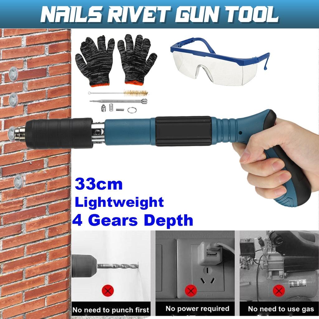 4 передачи Модернизированные стальные гвоздезабивные пистолеты Инструмент для заклепок Низкий уровень шума Домашний Бетонная стена Анкер Устройство для прокладки пазов для проводов Металлообрабатывающий электроинструмент