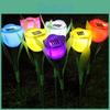 Solar Tulip Lawn Light With Ip44 Protection Long-lasting 16 Hour Illumination