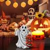 Pumpkins And Ghost Figurine Resin Spooky Halloween Ghost Decor Garden Sculptures For Haunted House School Classroom Bedroom Fall