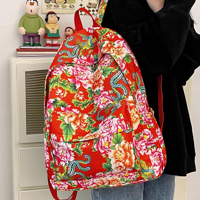Нейлоновый рюкзак DELIXIONG Обычный Женский Красный/Зеленый/Черный DLX-XCX-8626