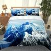 Комплект постельного белья размера King 3D Белый заснеженный горный пейзаж Пододеяльник Одеяло Постельное белье Детский Детский Мальчик Кровать Подарок на день рождения