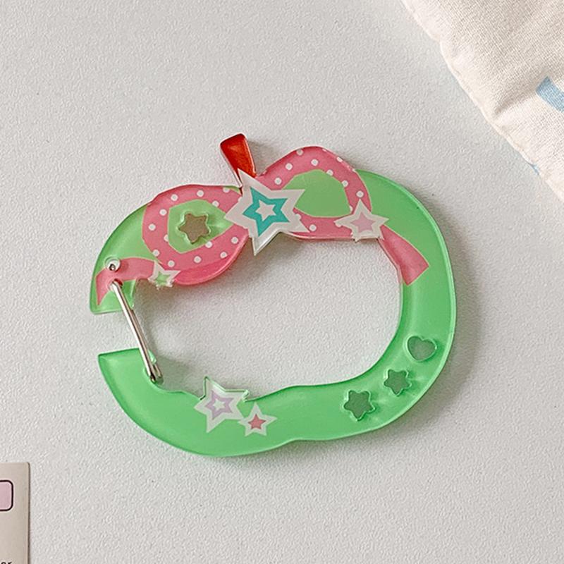 Акриловый мультяшный держатель для брелока в стиле инс, декор в форме дома, музыкальной ноты, яблока, для подвески на сумку, крючок для DIY, подвеска для ключей