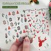 5D Embossed Christmas Nail Stickers Christmas Tree, Snowflakes, Elk, Snowman Nail Decal Autumn Winter Nail Supplies Decoration
