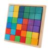 36pcs Colorful Wooden Stacking Up Building Blocks Hard Texture Colorful Stacking Cube Blocks