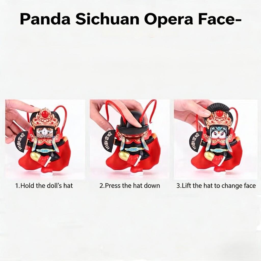 Face-changing Sichuan opera doll, Sichuan characteristic panda doll ornament children's toy gifts