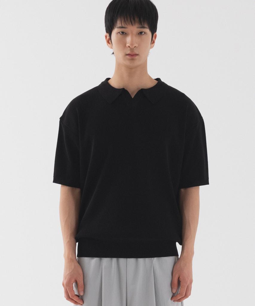 PIANER [2 Pack] Classic Open Collar Short Sleeve Knit (4 Colors)