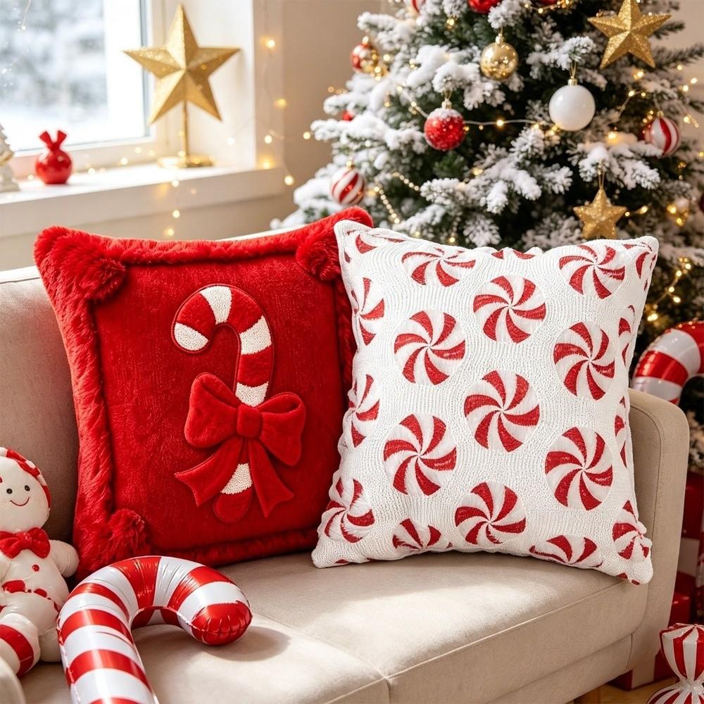 Plush Throw Pillow Cover Soft Comfortable Cushion Cover Christmas Pillow Cover Home Decoration