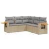 VidaXL Salon de Jardin avec Coussins 5 pcs, Canapés de Terrasse, Ensemble de Meubles de Patio, Mobilier d'Extérieur, Beige 3259203