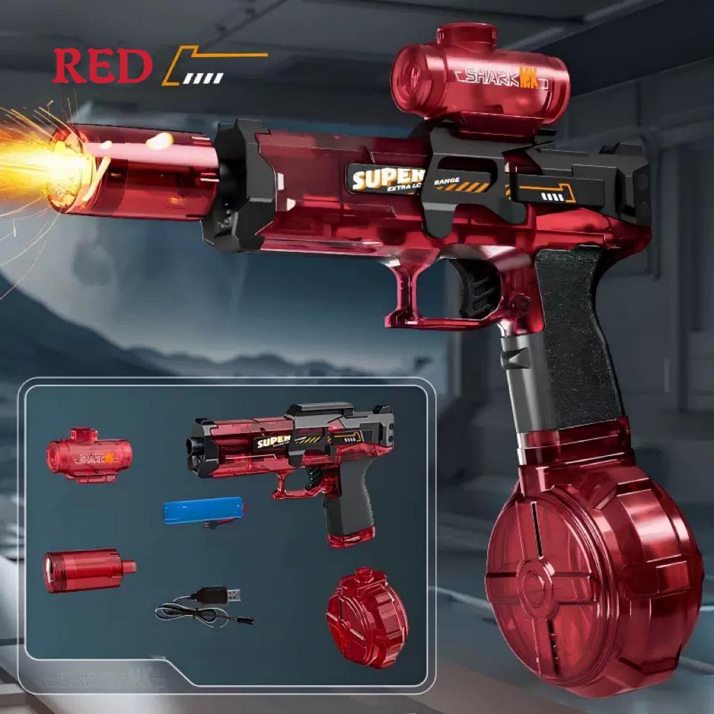 New Electric Water Gun With Light Sprays Flame Effect Continuously High-pressure High-speed Powerful Outdoor Water Gun Toys USB