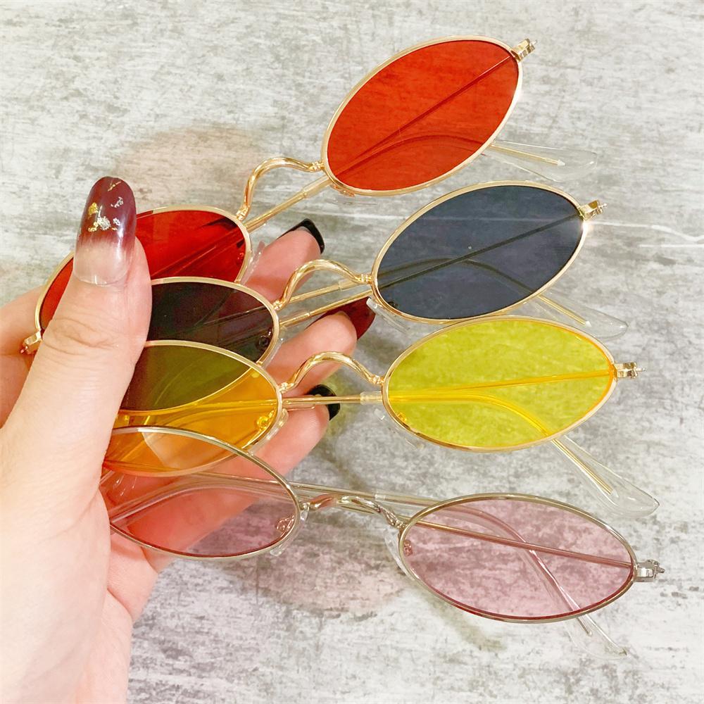 Retro Small Frame Oval Sunglasses Uv400 Unisex Brand Design Sun Glasses Summer Vintage Shades Eyeglasses Driving Eyewear