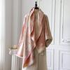 Women's Winter Travel Faux Cashmere Scarf Thick Warm with Cashew and Leopard Print Fashionable Luxurious Blanket Scarf