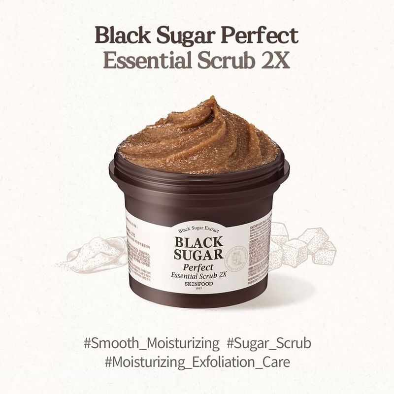Skinfood Черный сахарный идеальный скраб Essential 2X