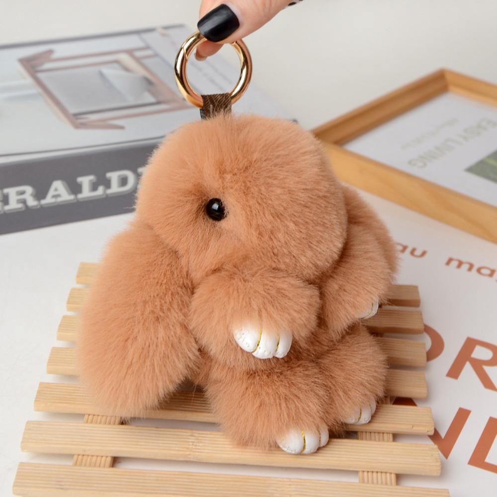 Artificial Rabbit Fur Rabbit  Key Chain Pompon Bag Pendant Cute Bunny Keychain  Gifts