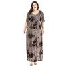 Plus Size Women's Knitwear New V Neck Print Maxi Dress