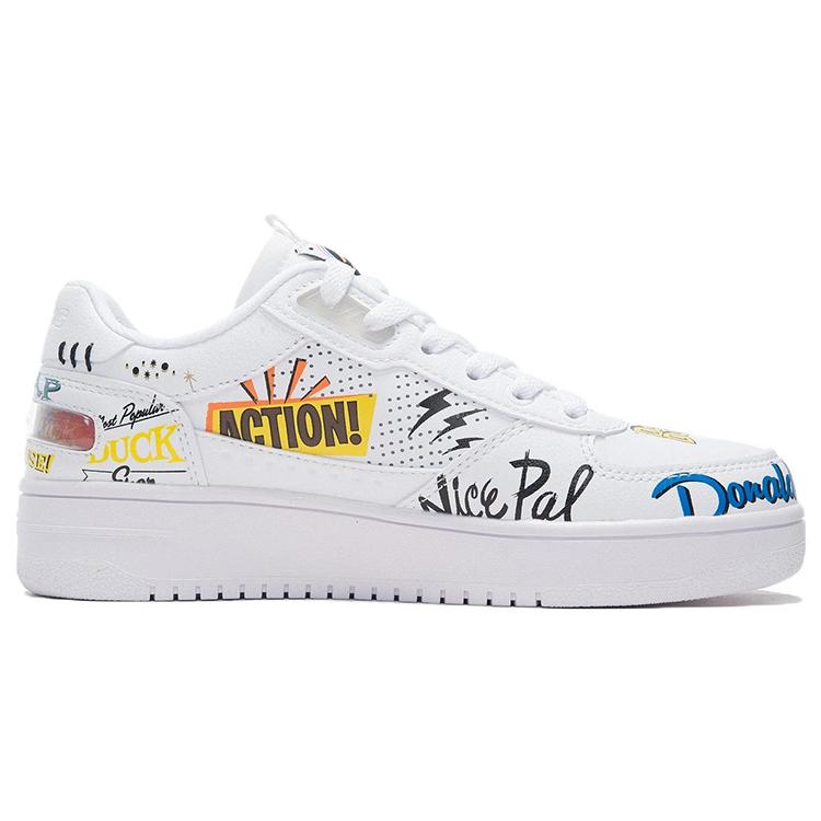 Li Ning Классический скейтбординг X Disney 'Бело-желтый' Женский AGCS146-4