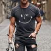 Funny Mens T-shirt Smiling Face New Trendy Summer Fashion Simple Tops 3D Print Loose Casual Short Sleeve T Shirts