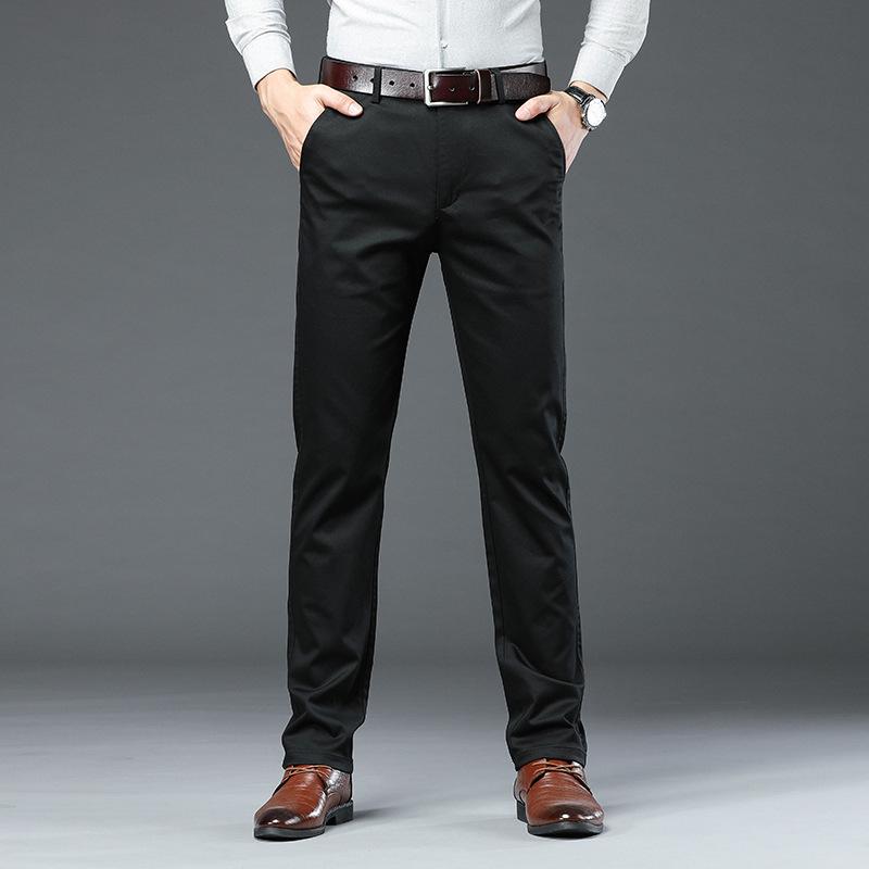 Четырехсезонные высокоэластичные повседневные мужские деловые формальные повседневные удобные облегающие повседневные брюки
