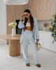 2024 Euro-American Style Autumn/Winter Long Sleeve Stripe Pajama Set - Casual Women's Comfy Pants & Shirt
