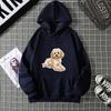 Spring Summer Women's Hoodie 3D Kawaii Dog Printed Fashion Casual Long Sleeve Round Neck Top Loose Clothing
