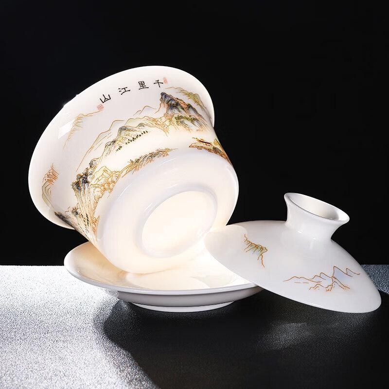 Premium Rotating Ceramic Gaiwan Tea Cup