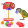 Набор игрушек для попугая, экологически чистый, без запаха, красочный баскетбольный мяч, мини-корзина для покупок, набор игрушек для жевания и измельчения попугая