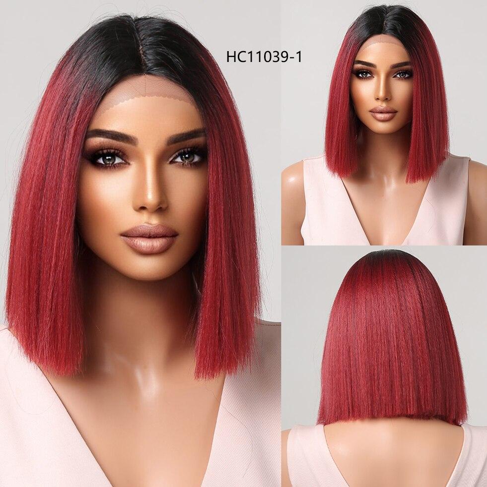 Блондинка, синтетический парик с кружевной передней частью, средней длины, омбре, от блондинки до платины для женщин, повседневные вечерние парики для косплея, термостойкие волокна волос