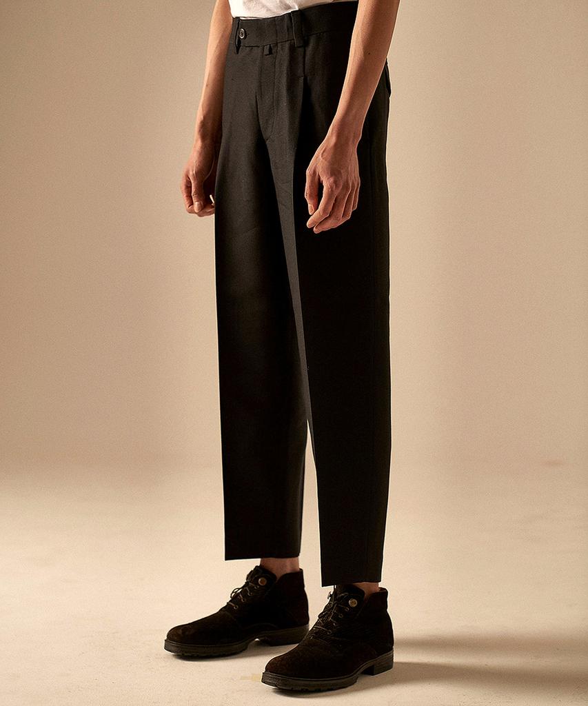 BIRD CHE Cole S Black Woolsilk Slacks