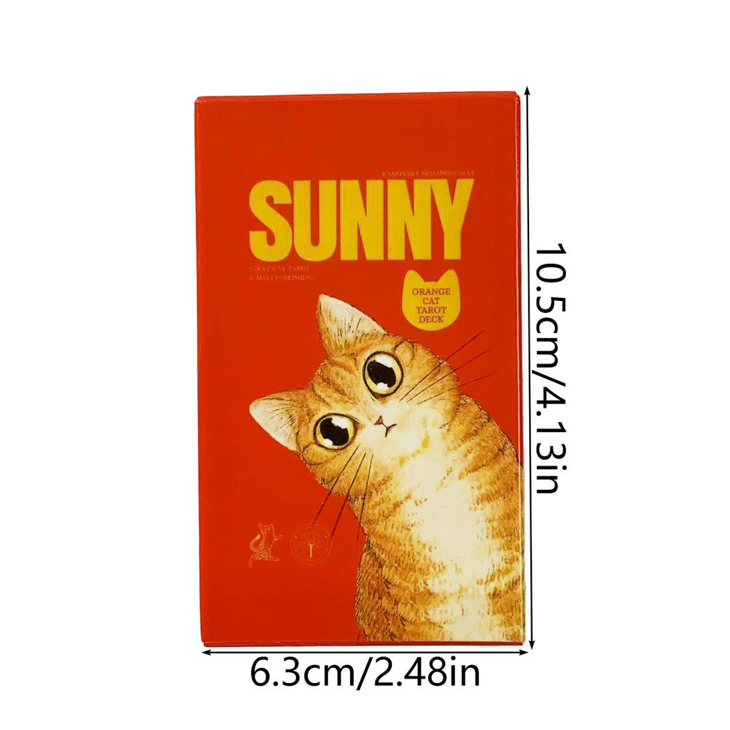 Sunny Orange Cat Tarot Deck A 78PCS Cards Best Gift-giving For Cat Lover ,Great For Beginners, Meditation & Party Games