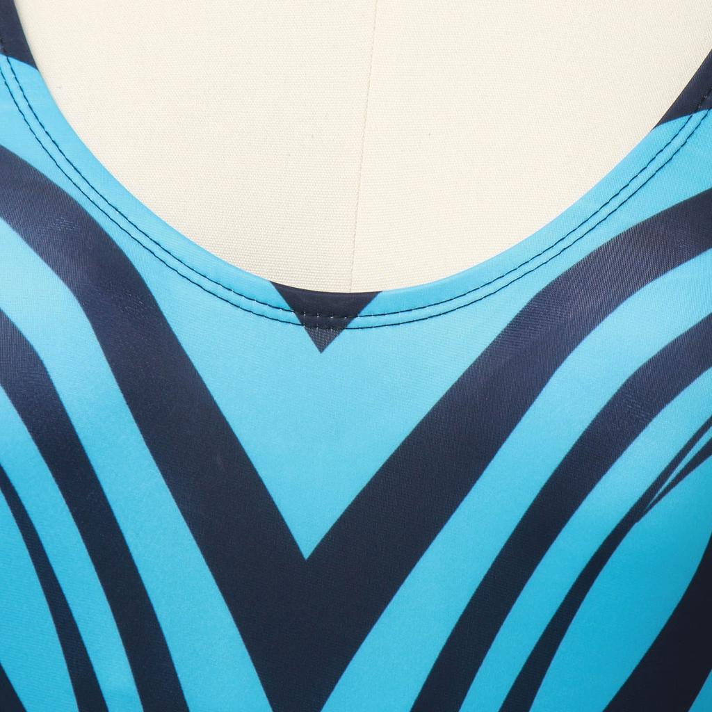 Swimwear For Women Tummy Control Women Large Size Swimwear Figure Shaping U Neck Striped Print Sports Swimsuits Woman 2025
