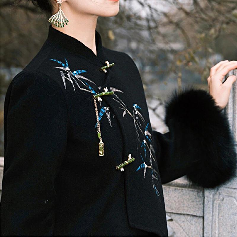 4 шт. пряжка из бамбукового узла в старинном стиле с бриллиантами, модные аксессуары для костюмов в китайском стиле, металлическая лягушка кошачий глаз