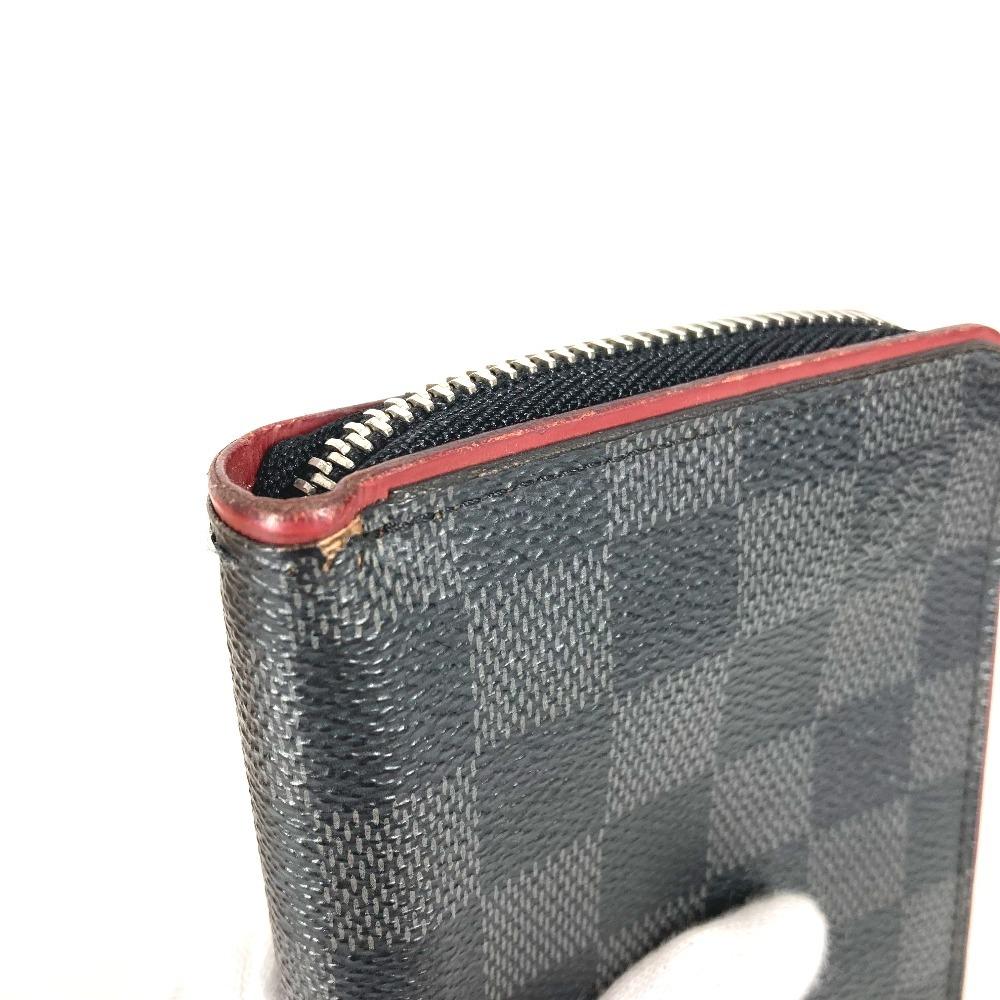 Louis Vuitton N63304 Кошелек Zippy Damier Graphite Кошелек на молнии Черный/Красный